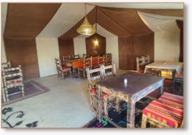 RESTAURANT IN TAFOUYTE LUXURY CAMP IN MERZOUGA DESERT